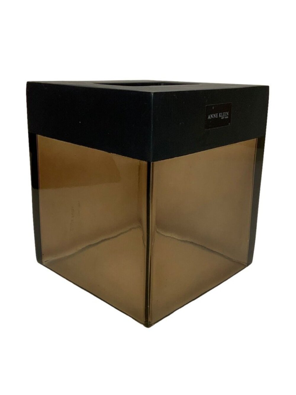 Anne Klein New York Tissue Box Holder Black Brown Acrylic Bathroom Decor